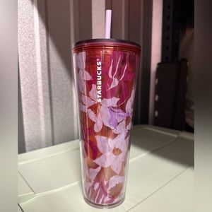 NEW venti Starbucks pink and lilac floral tumbler